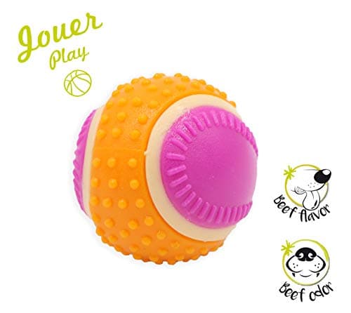 Aimé - Balle pour Chien 5 en 1 Saveur Bœuf - Jouet Interactif/Éducatif pour Développer et Stimuler les 5 Sens - Résistant Toutes Races et Tous Âges - Balle 6 cm