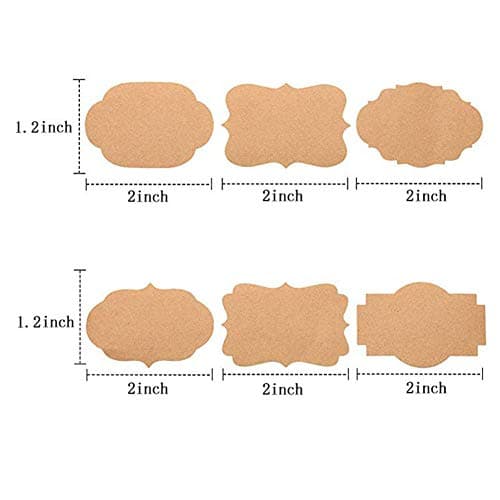 Etiquette Confiture,Kraft Autocollant 600pcs Autocollants Étiquettes,Auto Adhésifs Étiquettes Congélateur Vierges,Papier Kraft Forme Etiquette Cadeau Noel Autocollante