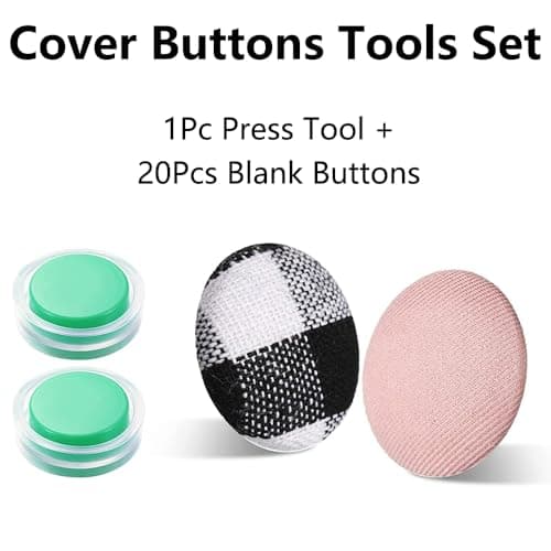BE-TOOL Lot de 20 boutons ronds recouverts de tissu pour sacs, chapeaux, chemises, sacs à dos, 28 mm