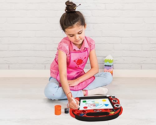Lexibook, Miraculous Ladybug Chat Noir, Ardoise Magique Multicolore, Jouet Artistique pour fillesgarçons, Magnétique avec Stylet et tampons pour Dessiner, Rouge/Noir, CRMI550