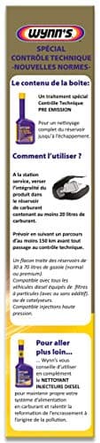 Wynn's Additif Contrôle Technique Diesel - Nettoyant Injecteurs - 325 ML | Réduit les Fumées Noires - Nettoie les Injecteurs Diesel - Aide à Préparer le Véhicule au Contrôle Technique