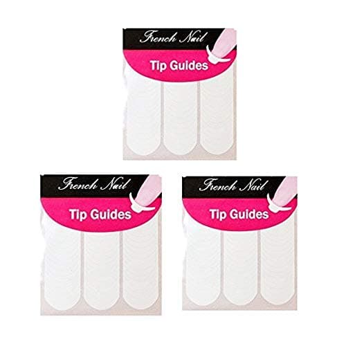 Stickers Nail Art French Manucure Nail Art Guide Sticker Outils de Beauté 3 pièces Blanc Élégant et Populaire