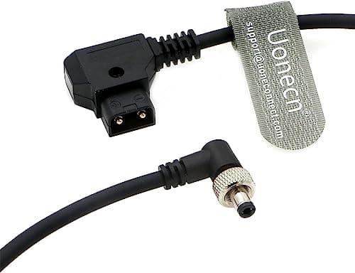 Uonecn DC 2.1 5,5 mm Angle Droit au Robinet D-Tap Câble d'alimentation pour Anton Bauer Kable Appareils vidéo PIX-E7 7 Écran Tactile