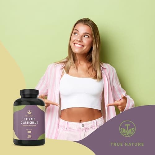 Extrait d'Artichaut Français - 2.400mg par dose avec 2,5% Cynarine - 360 Gélules, Vegan - Confort Digestif, Bien-Être du Foie & Détox - Sans: Additifs, Lactose & Gluten - TRUE NATURE