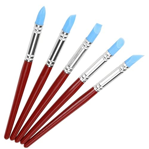 5 Pièces de Peinture à Pointe en Caoutchouc Pinceaux en Silicone Outil de Sculpture de Poterie Pinceau de Peinture en Silicone Outils de Sculpture en Argile