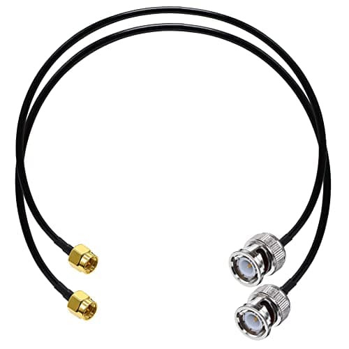 TUOLNK Câble de raccordement BNC vers SMA Câble d'extension mâle BNC vers SMA mâle RG58 20 pouces (50 cm) Câble adaptateur coaxial RF SMA vers BNC pour périphériques LAN sans fil Paquet de 2