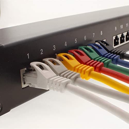 1CONN - Câble réseau de 0,5 m, câble Ethernet, Lan et patch pour une vitesse Internet maximale et connecte tous les appareils avec prise RJ 45 jaune - 5 pièces