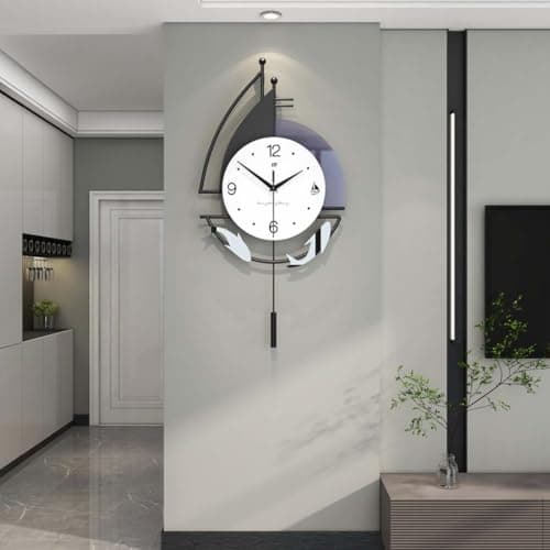 Horloge murale au design moderne – Horloge d'art décorative simple et silencieuse pour salon, chambre, bureau, bureau
