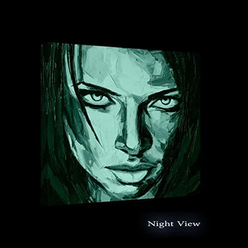 Startonight Impression Sur Toile Eva Femme, Séduisante Visage Peint - Tableau Abstrait - Decoration Murale Salon Moderne - Image sur Toile - 80 x 80 cm Effet Lumineux Nocturne