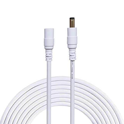 Liwinting 5 Mètres Rallonge Cordon d'alimentation DC 2,1mm x 5,5 mm Mâle à Femelle Connecteur pour Adaptateur Secteur, LED, CCTV Camera Power, Voiture, Moniteurs, et Plus - Blanc