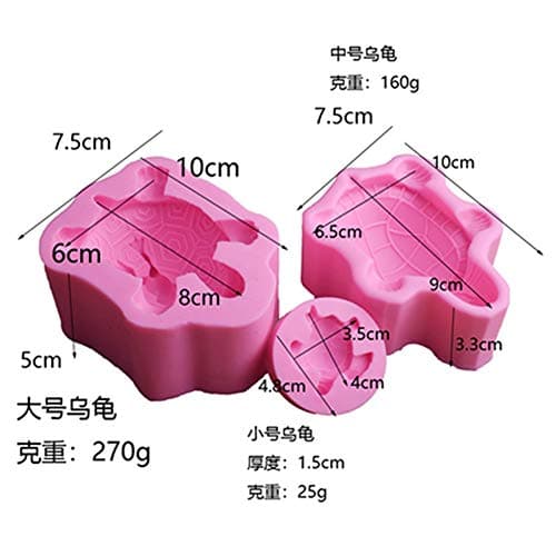 Egurs Moule en silicone en forme de tortue 3D pour fondant, muffin, chocolat, bonbons, savon, décoration