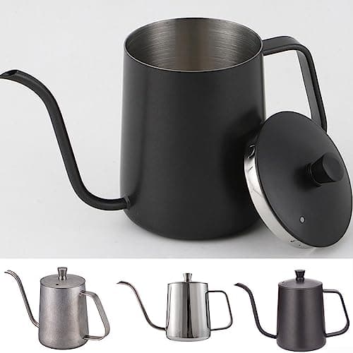 Cafetières col de cygne en acier inoxydable avec bec étroit (vintage, 350 ml)