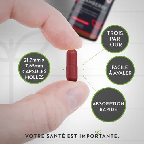 Canneberge Gélules Haute Résistance 37500 mg - 180 gélules Végan - Approvisionnement de 2 mois - Supplément d'Extrait de Canneberge Pur 50:1 - Fabriqué au Royaume-Uni par Nutravita