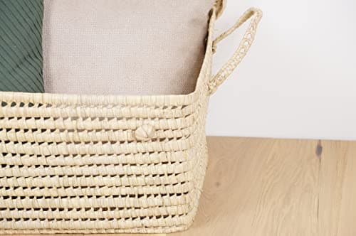 Bohome Living - Coffre et malle de rangement en osier tressé, Déco Bohème Chic (50cm)