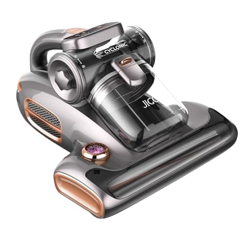 JIGOO T600 Aspirateur Anti Acariens pour Matelas avec Lumière UV,700W 15kpa Punaise de Lit élimine 99,9%, Affichage LED, 72dB Design Silencieux sans Bruit (Gris)