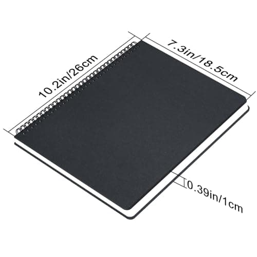 Yarotm Cahier Spirale B5-2 Pièces Carnet de Notes Pointillé - 120 Pages Bloc Note B5-100g/m2 Papier Dotted 5mm Notebook - 26x18.5cm Noir Carnet Spirale Journal Voyage