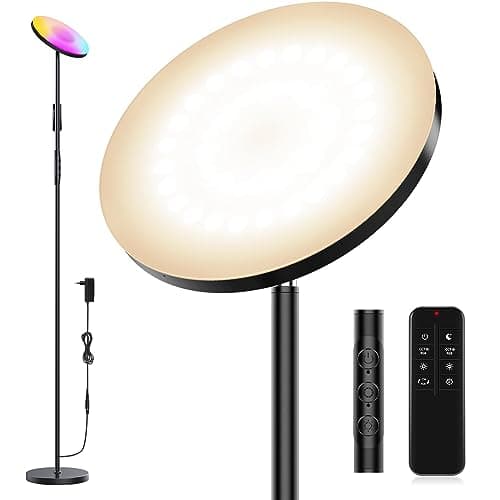 Gobikey Lampadaire LED, 36W/3000LM Lampadaire Moderne, Lampadaire de Salon avec Télécommande et Ecran Tactile, 2700K-6500K Lampadaire Dimmable pour Salon, Chambre et Bureau [Classe énergétique F]