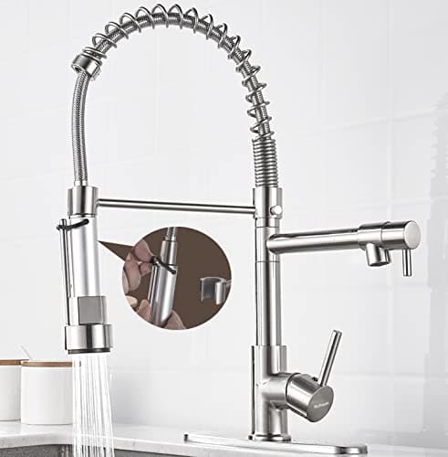 SkyPanda Robinet de cuisine de rechange G 1/2" avec buse de rechange universelle amovible 2 modes (embouts de douche argentés)