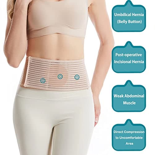 Hernie ombilicale | hernie abdominale pour hommes et femmes | attache de hernie ombilicale avec 2 coussins de compression de hernie | sangles de soutien ventrales, suprastriques et postopératoires
