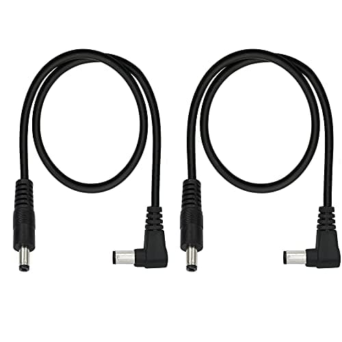 GINTOOYUN Câble d'alimentation mâle DC à DC à Angle Droit, 24AWG DC 5.5 MM x 2.1 MM mâle à 90 degrés DC Prise mâle Patch Fil Adaptateur rallonge pour Bande Lihgt,CCTV,Voiture,moniteurs,etc (2 pièces)