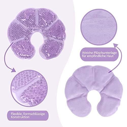 NEWGO 3 en 1 Poch de Glace Compresse froide/chaude réutilisable pour les Thérapie mammaire, 2 unité (Violet)