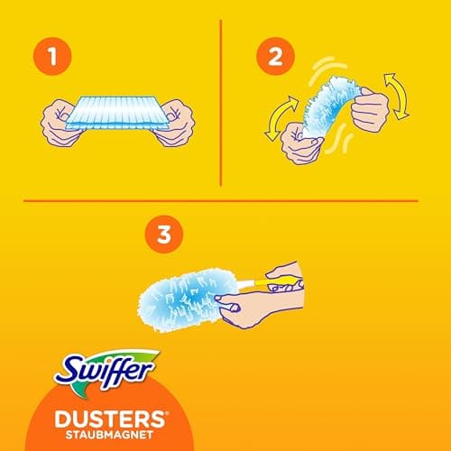 Swiffer Duster Kit, 1 Plumeau + 15 Recharges, Plumeau Poussière, Attrape Et Retient Jusqu’À 3 Fois Plus De Cheveux Et Poussière Qu’Un Plumeau Ordinaire