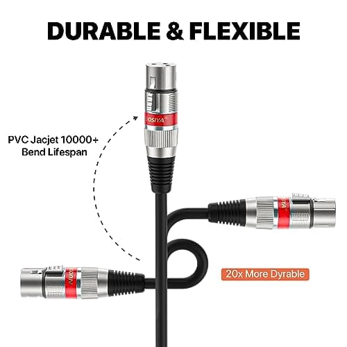 NUOSIYA Cable XLR 2m 6 paquet,Cable Microphone XLR Male Femelle, Balanced XLR vers XLR Câble Instrument pour Microphones, Enceint, Consol Mixag, Amplificateur