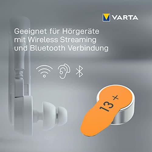 VARTA Piles auditives type 13, orange, lot de 60, Power on Demand batteries pour Amplificateur Appareil Auditif, pour Aide Auditive, Made in Germany [Exclusif sur Amazon]