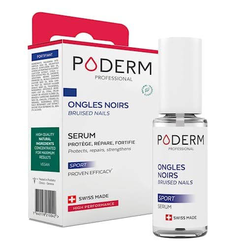 PODERM - ONGLES NOIRS ET TRAUMATISÉS | Traitement aux plantes anti-hématomes, antifongiques, antibactériennes et réparatrices | Soin professionnel pied/main | Facile & rapide | Fabriqué en Suisse