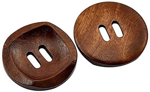 10 boutons ronds en bois marron 30mm (Marron D-30mm-10pièces)
