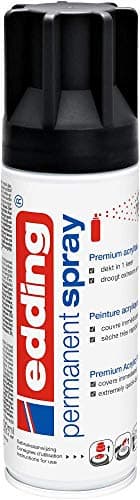 edding 5200 spray permanent - noir foncé mat - 200 ml - peinture acrylique pour peindre ou décorer verre, métal, bois, céramique, plastique, toile - peinture acrylique en aérosol