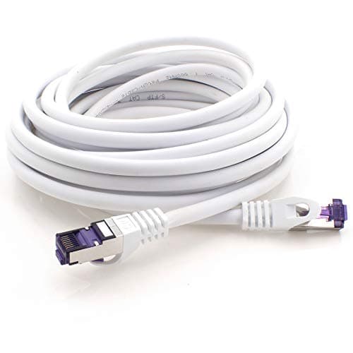 1aTTack.de 5x 1,0 M Câble réseau CAT7-10 Gigabit - Câble patch RJ45 Câble Ethernet (SFTP PIMF LSZH CU) - pour DSL LAN Switch Modem Routeur Patch Panel CAT7 CAT6 CAT5 - blanc