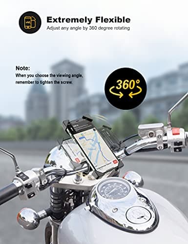 Grefay Support Téléphone Vélo Moto Porte Telephone Velo Universel Support Telephone Trotinette Electrique, Scooter, VTT avec 360° Rotation pour 3,5 à 6,5 Pouces GPS pour Smartphones Autres Appareils