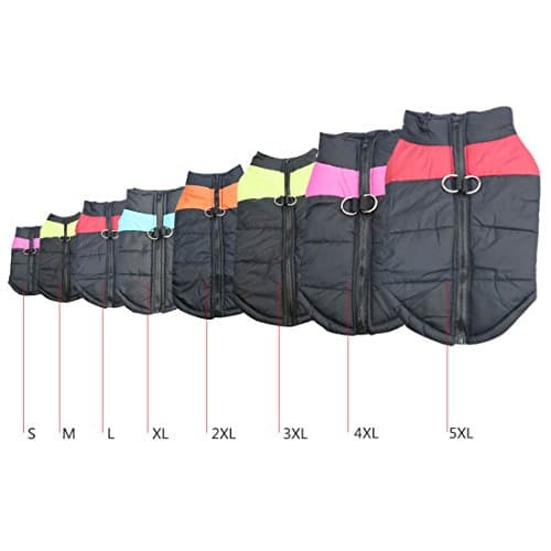 Idepet Manteau d'hiver pour Chien Vêtements Imperméables pour Petit Moyen Grand Chien Chat Taille S L L XL XXL 3XL 4XL 5XL (S, Rose)