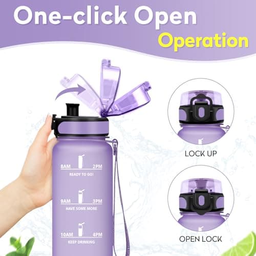 KollyKolla Gourde Enfant 500ml, Gourde Sport, Étanche & Réutilisable, Bouteille d'eau avec Marqueur de Temps et Filtre, sans BPA, Water Bottle pour Enfant & Adulte, l'école, Cyclisme, Voyage, Camping