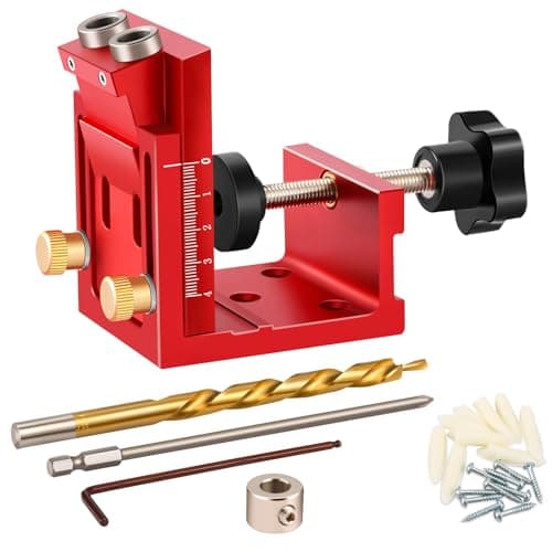 Kit de Gabarit de Trou de Poche,Gabarit de percage oblique pour bois,Ajustable Guide de Menuiserie de Percage,Positionneur de Trou Oblique pour Travail du Bois