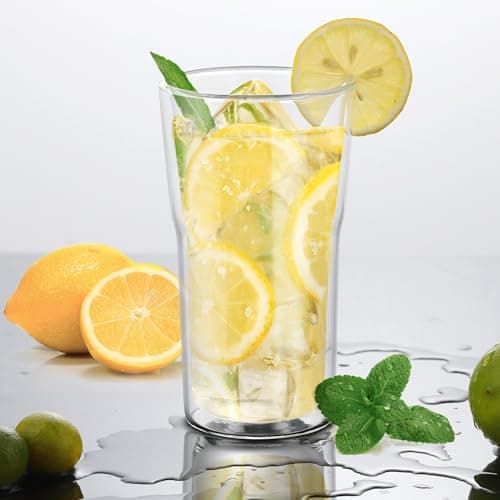 Joeyan 2x500ml Grande Gobelet Double Paroi,Grosse Tasse à Café,Verre a Eau,Mug xxl Transparent, Extra Large Verre Borosilicaté Thermiques, pour Latte macchiato,Thé,Cocktail,Smoothie,Matcha,Biere