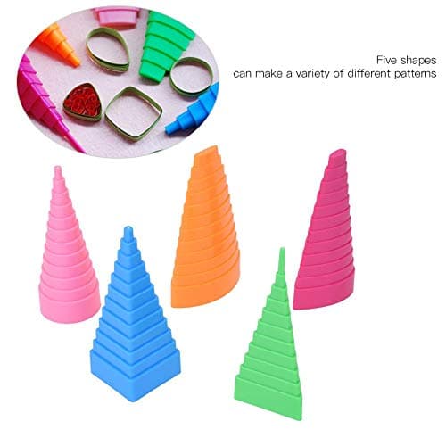 5 Pcs Quilling Formes & Designs Border Paper Quilling Border Buddy Bobbin Tower Tool 5 Forme Tours Quilling Outils Kit pour DIY Artisanat School Supplies School Supplies