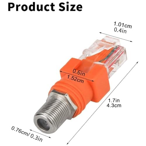 ISTOVO Adaptateur Coaxial Vers Ethernet, Lot de 4 Convertisseurs Coaxial RF F Vers RJ45 Mâle pour Testeur de Ligne