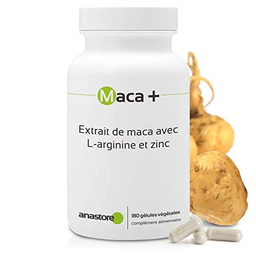 MACA + ARGININE ET ZINC * 461 mg / 180 gélules * Garantie Satisfait ou Remboursé * Fabriqué en France