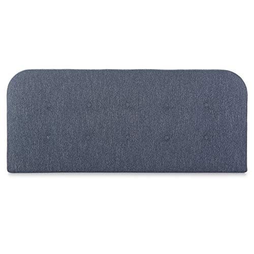 marcKonfort Tête de lit tapissée Saona 140x60 Couleur Bleu, Rembourré avec de la Mousse, pour lit 135cm Boutons en capitonné, 8cm d'épaisseur, système de Fixation Inclus.
