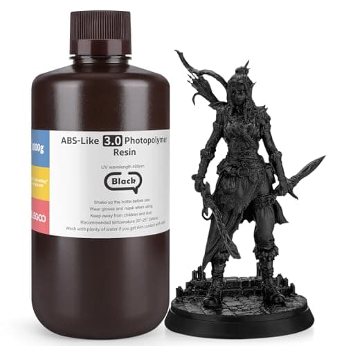 ELEGOO Résine ABS-Like 3.0 pour Impression 3D Imprimante 3D LCD MSLA DLP UV 405nm Résine Photopolymère, Haute Précision, Résistance et Ténacité Améliorées, Noir 1000G