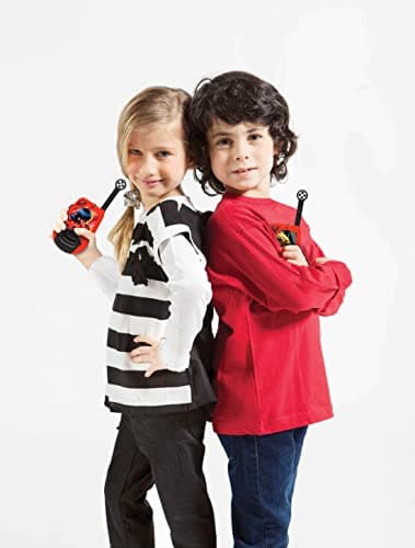 Lexibook, Miraculous Ladybug Chat Noir, Talkies-Walkies numériques portée 2 km pour Enfant, Fonction Morse Lumineux, Clip Ceinture, à Piles, Rouge, TW25MI