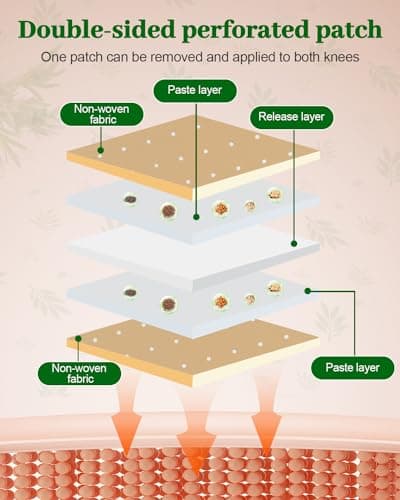 48Pcs Pain Relief Patches,MQUPIN 2 in 1 Knee Pain Relief Patches, Natural Herbal Heat Patch, 8-12 Hours Long Lasting Relief for All Parts of Body, Back, Neck, Shoulders, Knee Pain Relief Patches