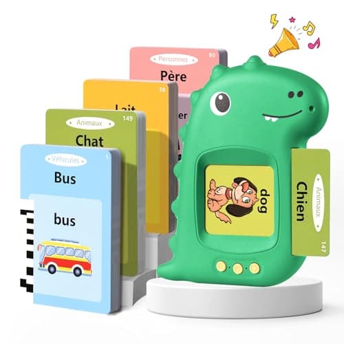 Cartes Flash Parlantes Cartes éducatives pour Enfants Talking Flash Cards 112 Feuilles 224 Mots De 3+ Ans Montessori Jouets éducatifs pour Enfants Cadeaux d'anniversaire pour Enfants (Vert Français)