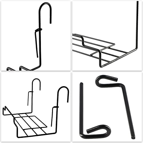 KADAX Support de pot de fleurs universel, pratique et élégant pour balustrade, balcon, terrasse, jardinière, intérieur et extérieur, support de plantes, acier, noir