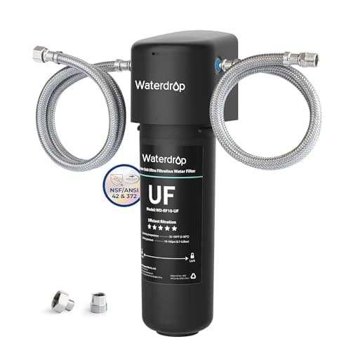 Waterdrop Filtre à eau 10UA-UF 0,01 μm ultra filtration sous évier, réduit le plomb, le chlore, le mauvais goût et les odeurs, 30000 Liters, connexion directe au robinet de cuisine
