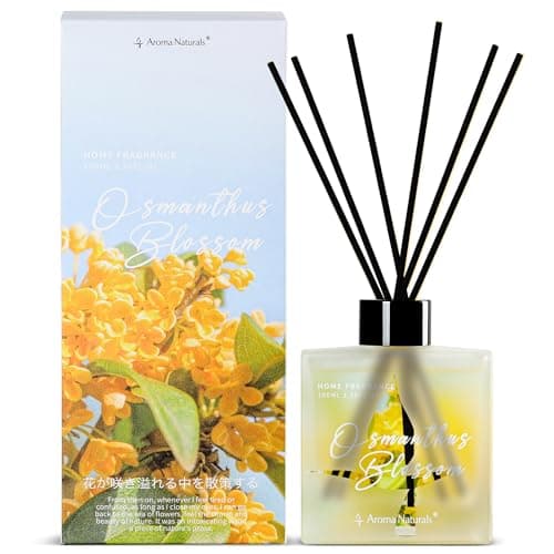 Aroma Naturals Diffuseur de roseaux 100 ML, Parfum d'intérieur Longue durée, Diffuseurs de roseaux Coffret Cadeau pour Femme, Fleur d'Osmanthus