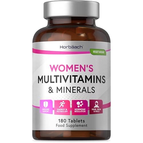 Multivitamines et Minéraux Femme | 180 Comprimés Vegan | pour Système Immunitaire et Soutien énergétique | Complément Alimentaire avec Fer Calcium Biotine et Acide Folique | par Horbaach