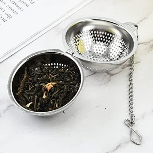 YSTrillion Filtres à Thé 2 pièces Boule De Passoire à Thé,Filtre à Thé En Acier Inoxydable,Filtre à Thé avec Chaîne pour Infuser du Thé en vrac et Des Epices